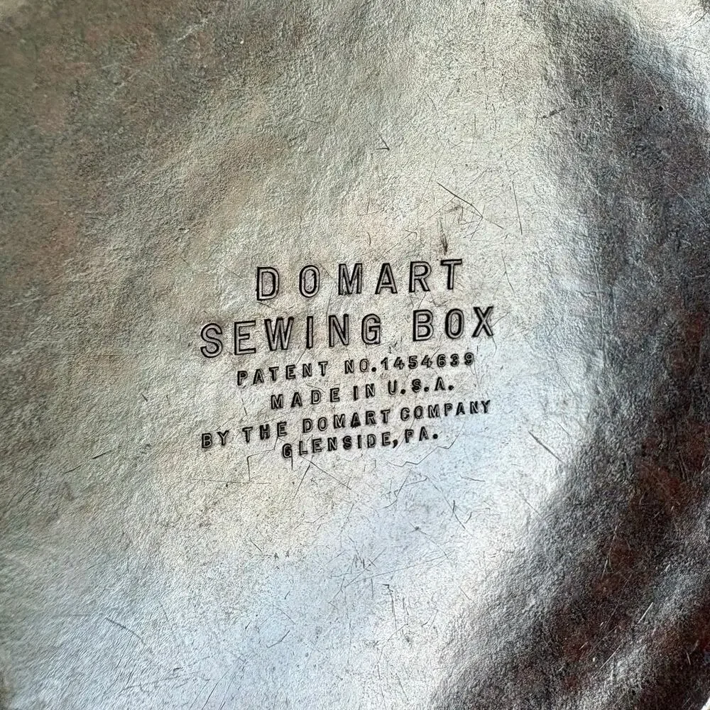 Vintage Domart Bakelite Sewing Box Round Art Deco Thread Caddy